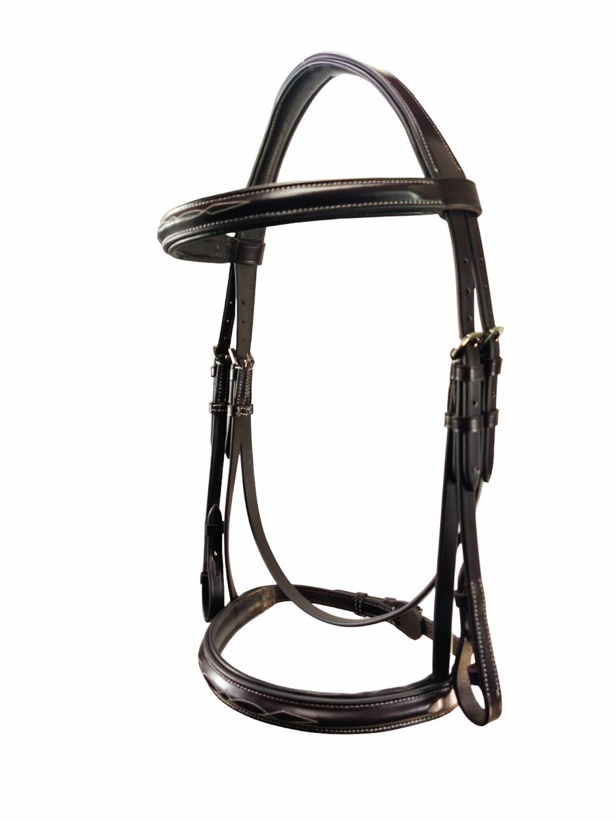 Fancy Stitch Havana Brown Bridle with Fully Removeable Flash – Bello-Equine